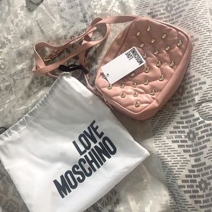 Love Moschino “Borsa Matt Napa Pu Cipria” Cross Body Purse.
